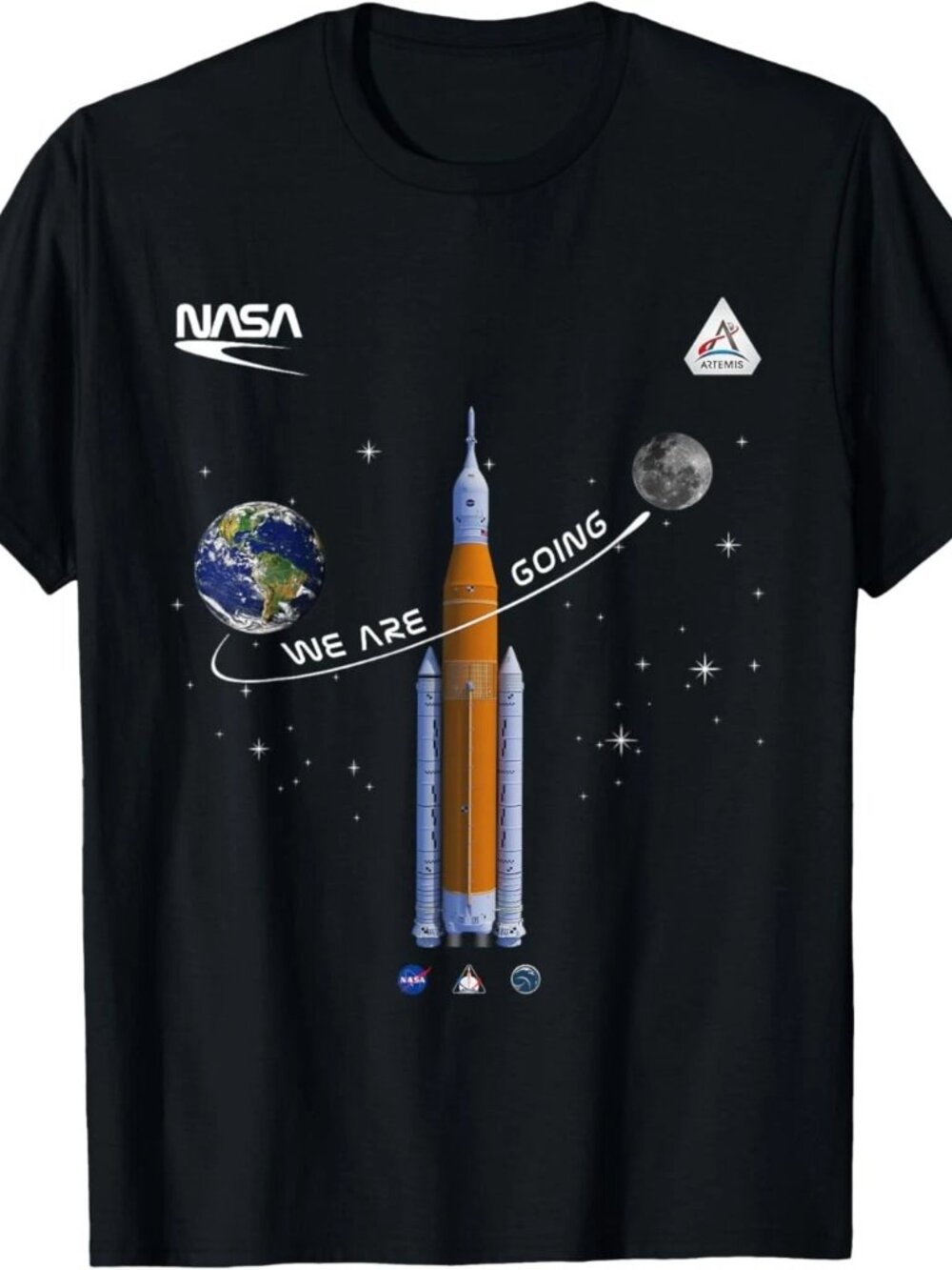 NASA Artemis we are Going Moon SLS Worm Insignia T-Shirt 253